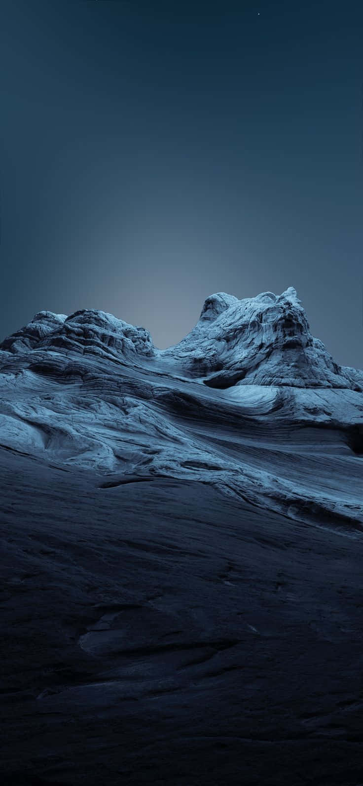 Blue Mountains, snow-capped mountain peak, deep blue twilight sky, HD Phone Wallpaper