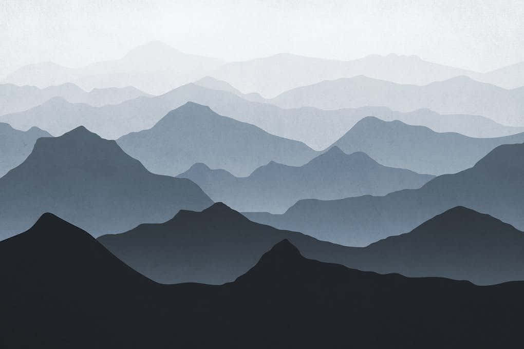 Blue Mountains, misty blues, grays, SD Desktop Wallpaper
