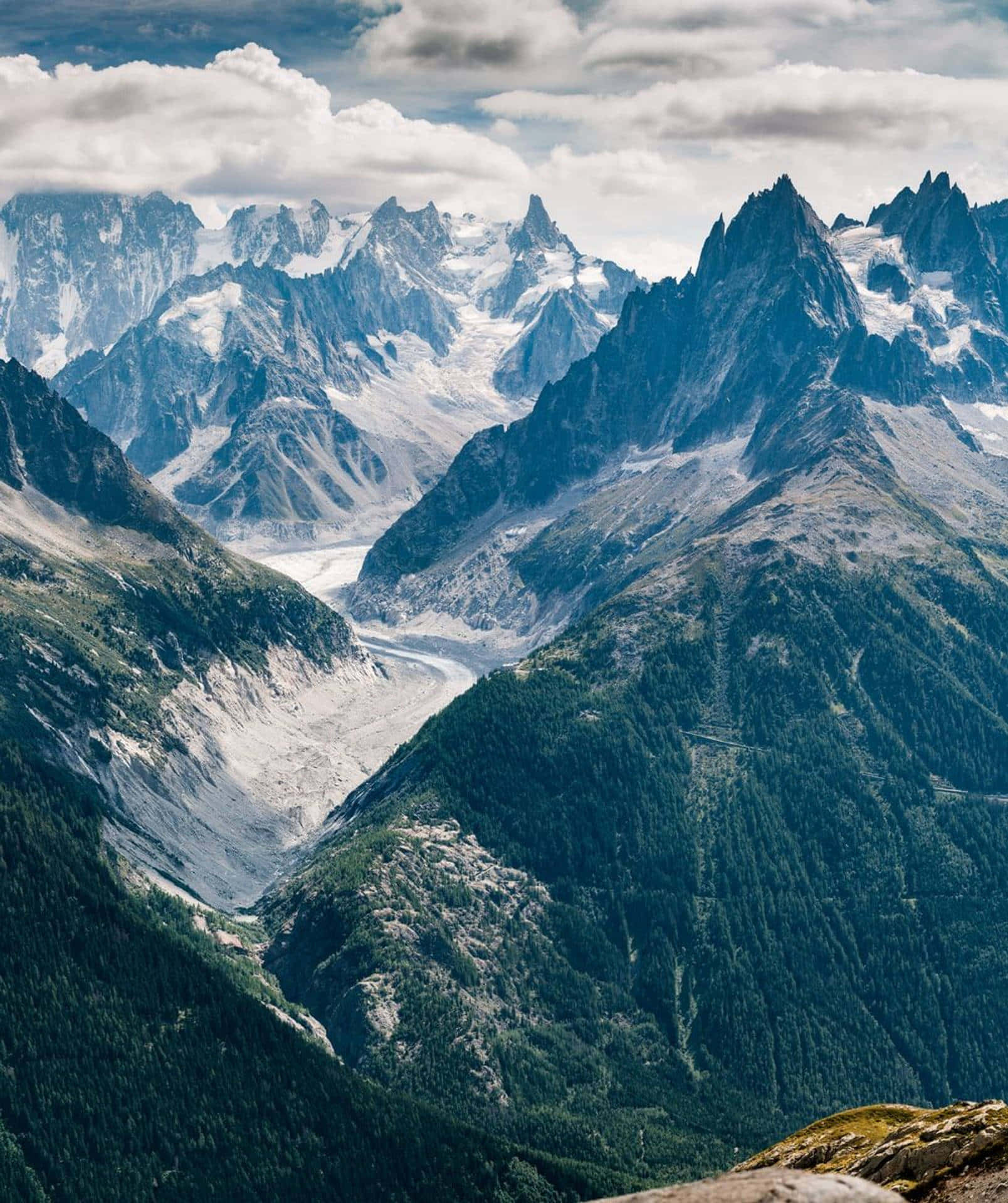 Blue Mountain, snow-capped mountain peaks, glacier, Full HD Phone Wallpaper
