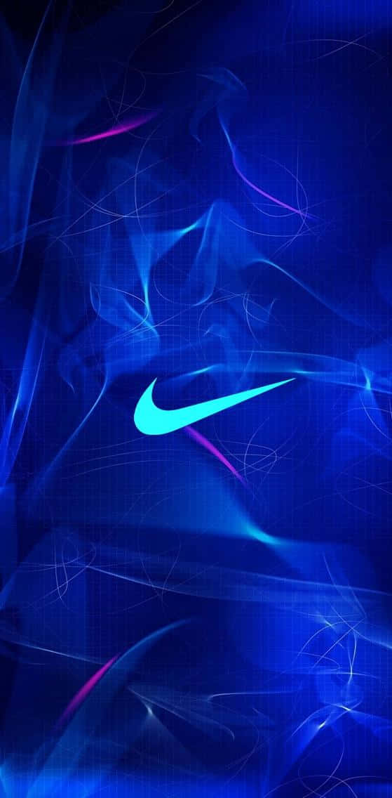 Blue Nike, cyan Nike swoosh, swirling blue and purple digital smoke, SD Phone Wallpaper