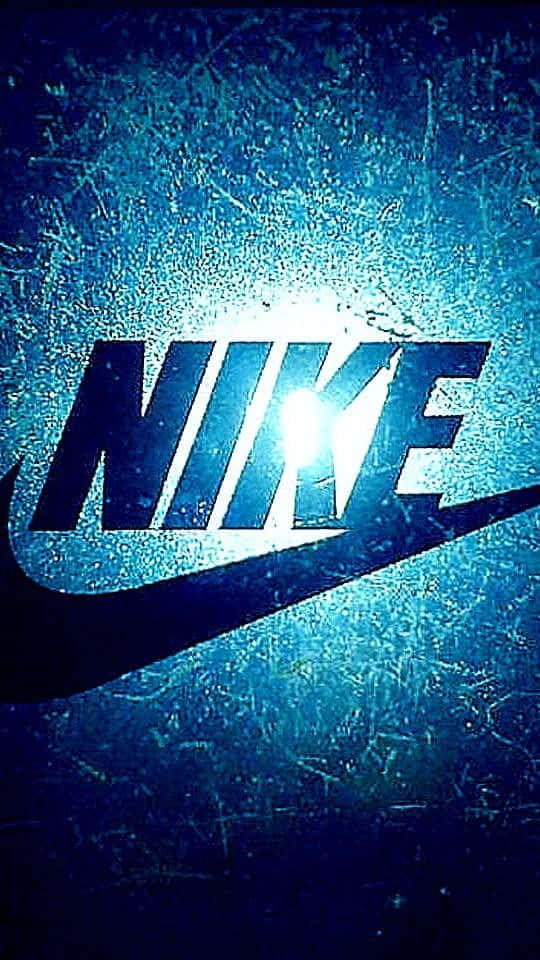 Blue Nike 540 x 960 wallpaper, Nike logo, textured blue metallic background, SD Phone Wallpaper