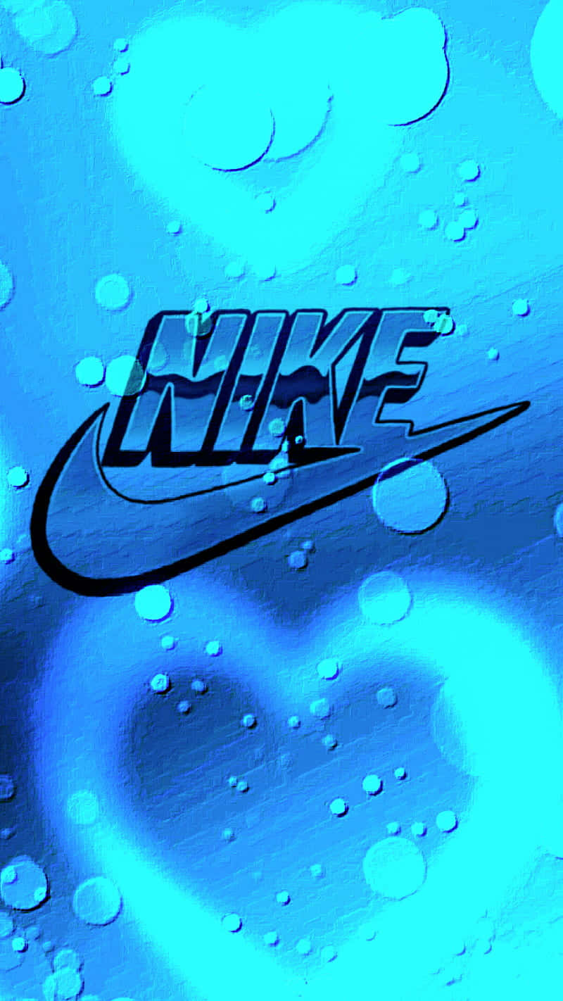 Nike, blue, glowing blue hearts, HD Phone Wallpaper