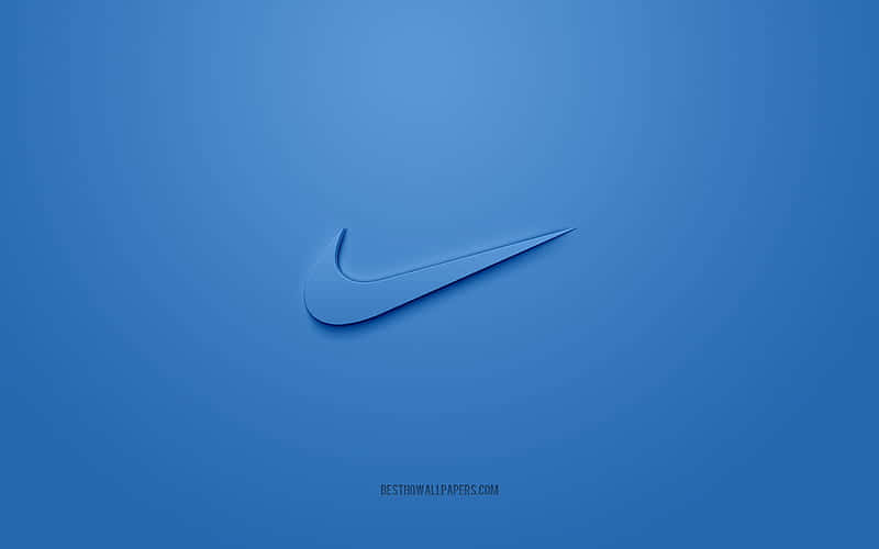 blue Nike logo, white background, gradient blue background, SD Desktop Wallpaper