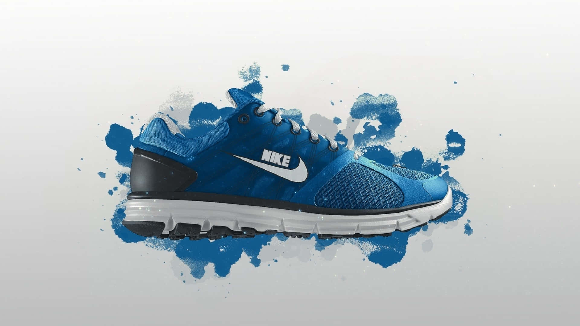 Blue Nike, Nike running shoe, white swoosh, Full HD Desktop Wallpaper