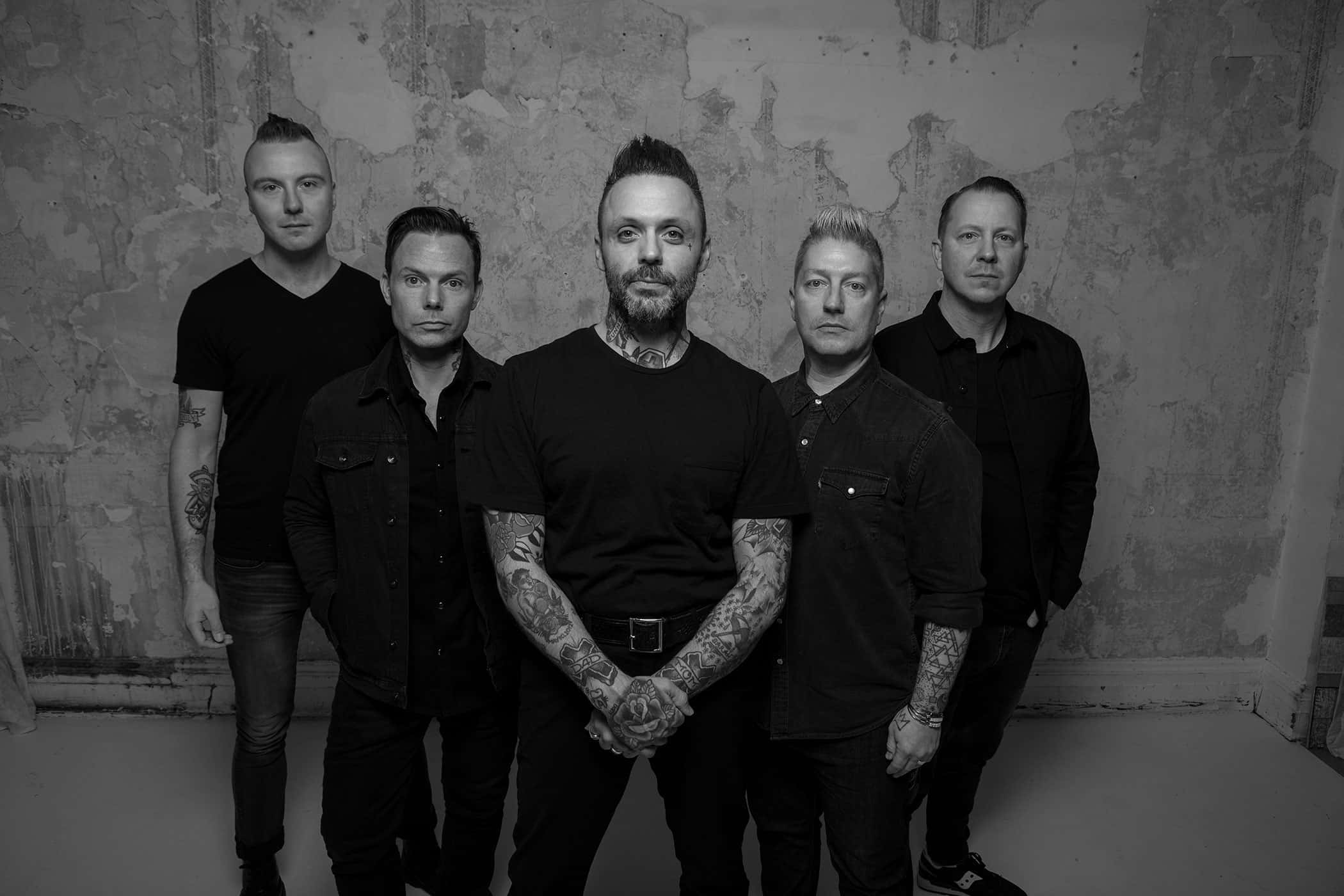 Blue October, black attire, weathered wall, Full HD Desktop Wallpaper
