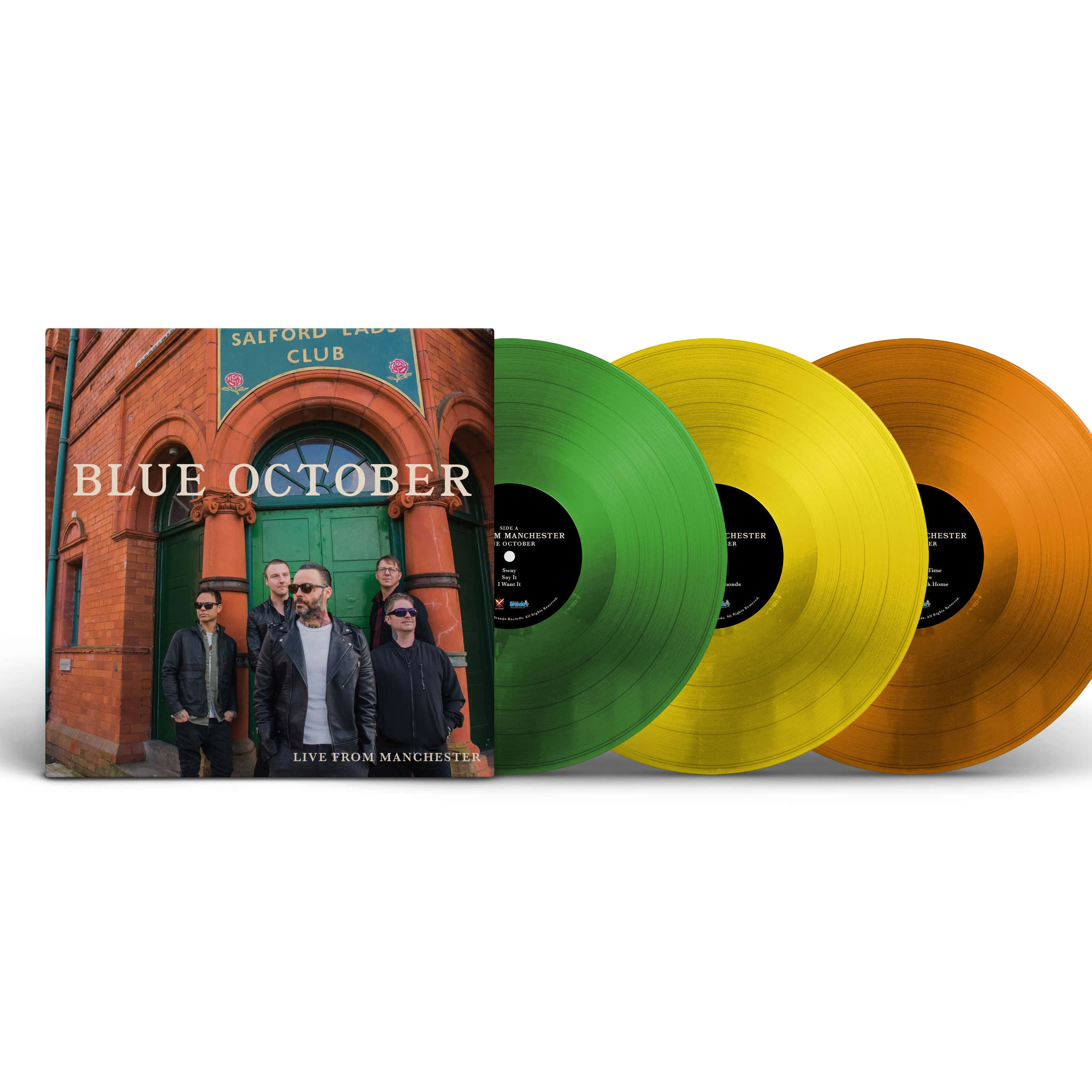 Blue October, vinyl records, green, 2K Desktop Wallpaper