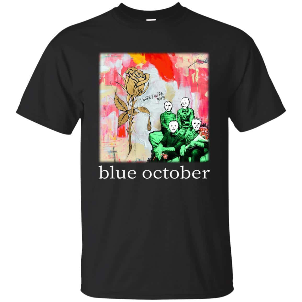 Blue October, black t-shirt, vibrant graphic, SD Desktop Wallpaper