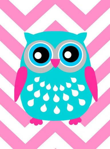 Blue Owl, turquoise owl, pink wings, SD Phone Wallpaper