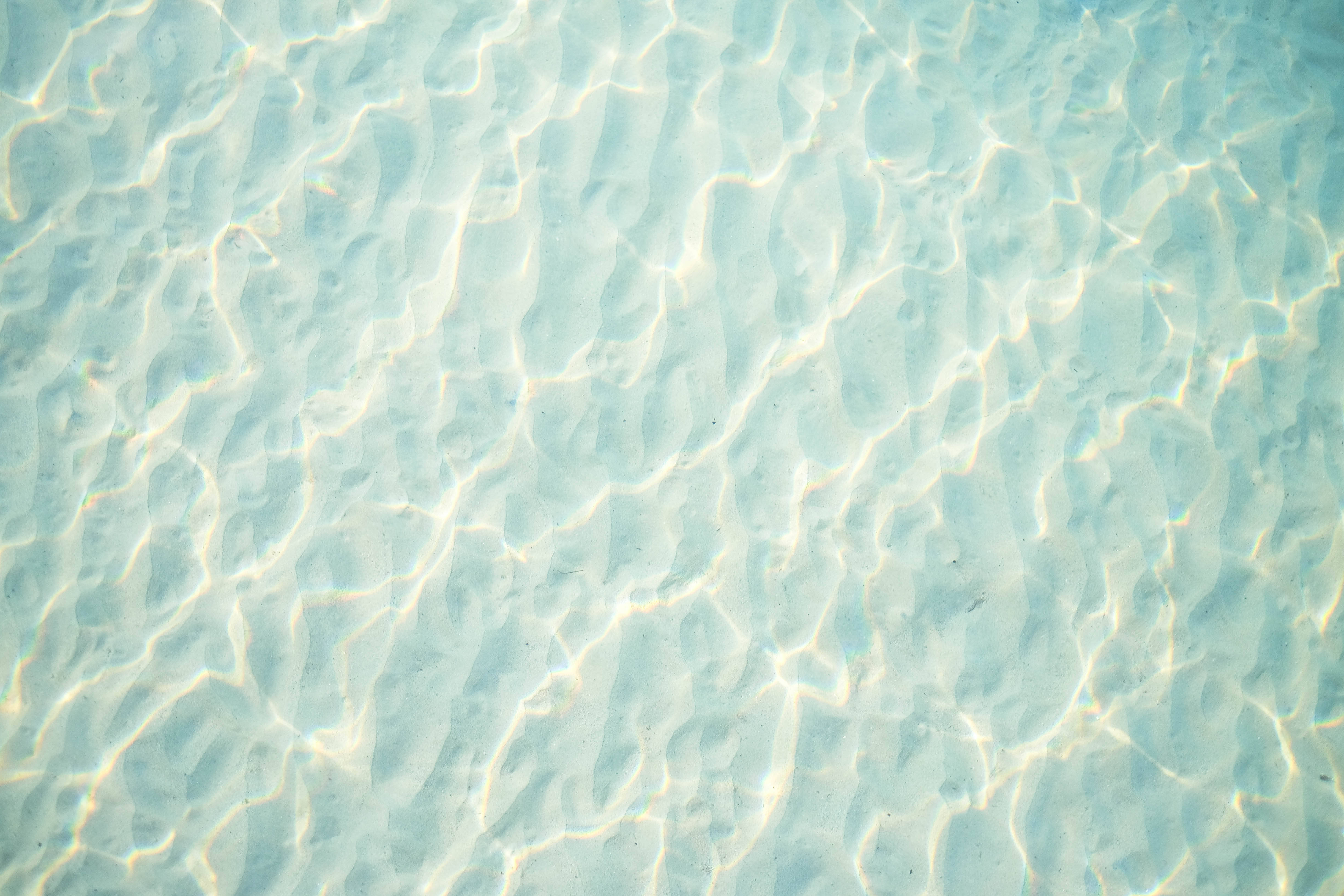 Blue Pastel Aesthetic, sunlight, crystal clear shallow water, 4K Desktop Wallpaper