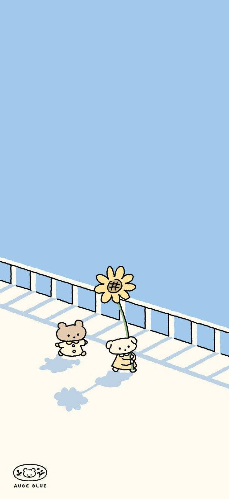 Blue Pastel Aesthetic, bear, puppy, HD Phone Wallpaper