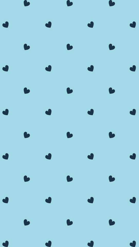 cute blue phone hearts, soft blue background, small dark hearts, SD Phone Wallpaper