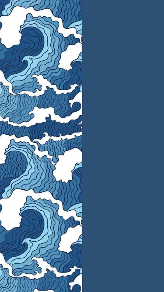 dark blue pattern, abstract blue wave pattern, layered contour lines, SD Phone Wallpaper