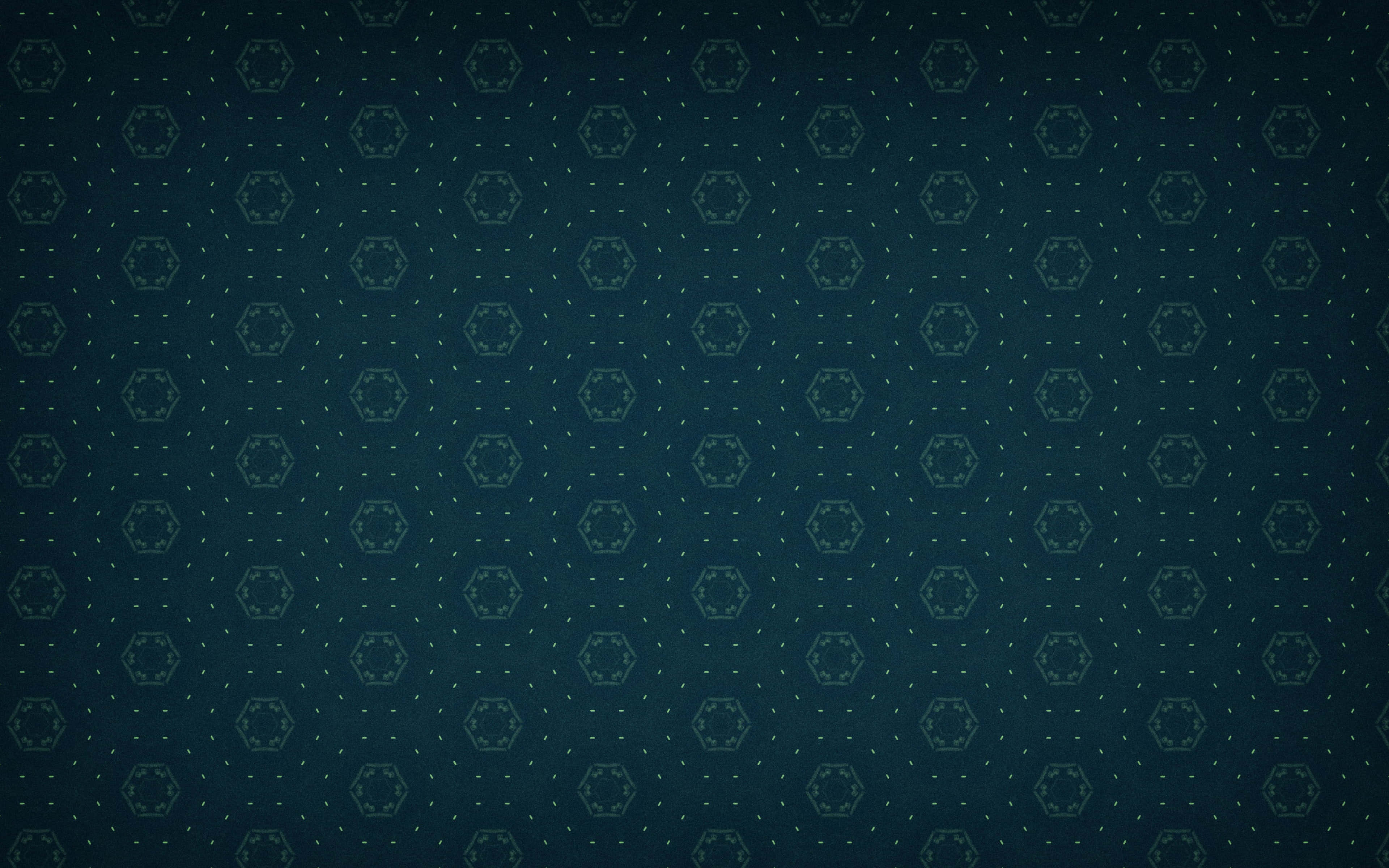 elegant blue damask pattern, dark teal background, subtle geometric hexagon patterns, 4K Desktop Wallpaper