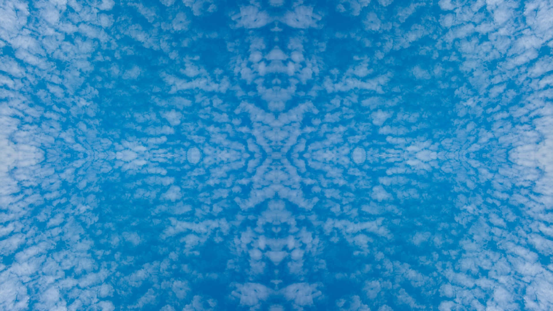 blue abstract symmetrical pattern, blue and white, cloud formations, Full HD Desktop Wallpaper