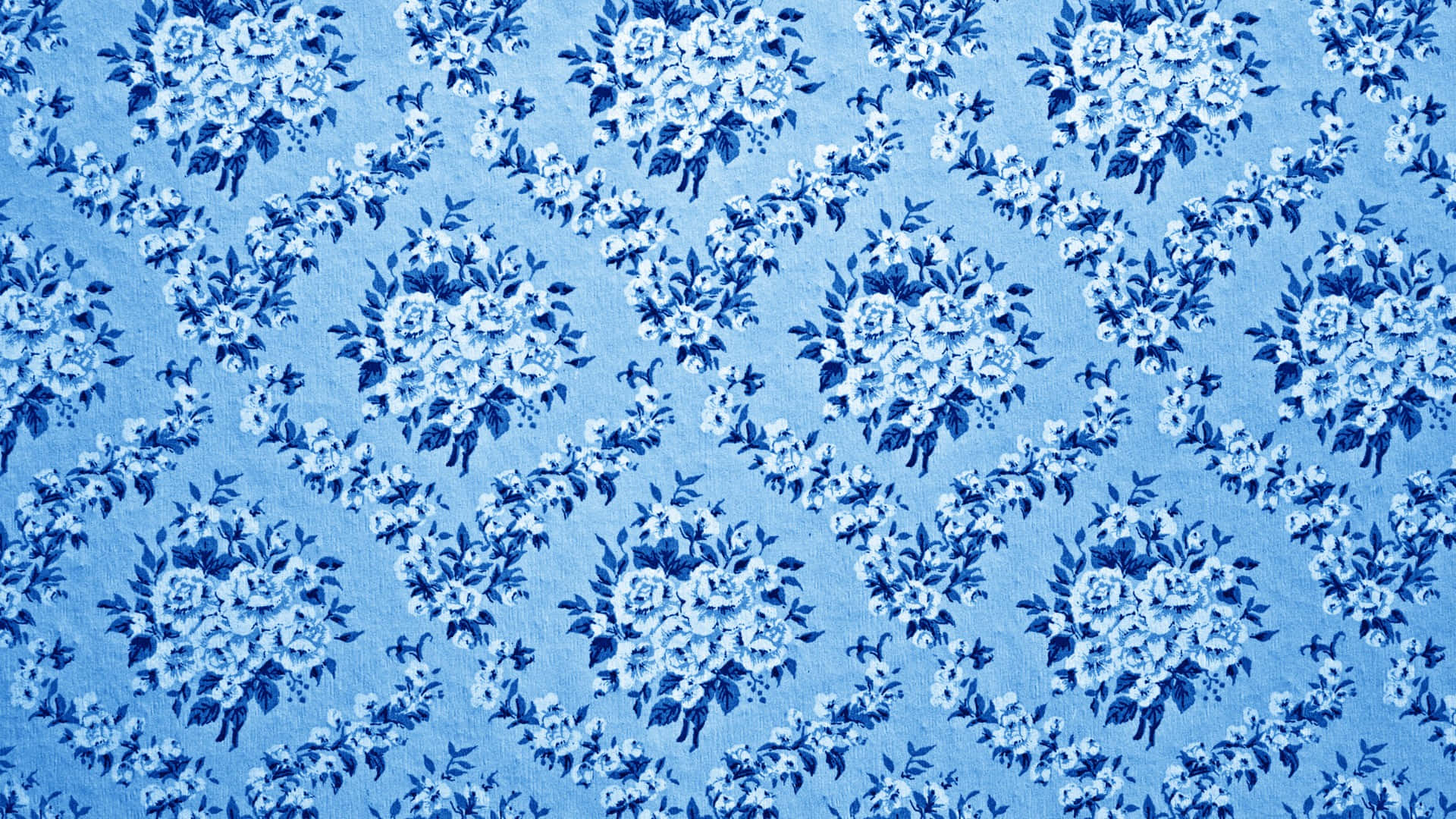 elegant blue floral pattern, vintage blue and white floral wallpaper pattern, repeating bouquets, Full HD Desktop Wallpaper