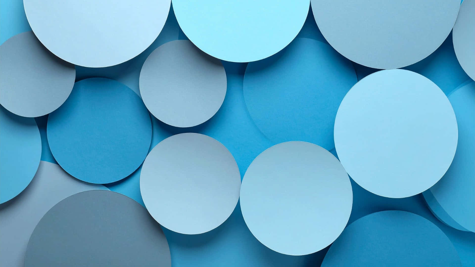 blue circle pattern, overlapping circles, varying shades of blue, Full HD Desktop Wallpaper