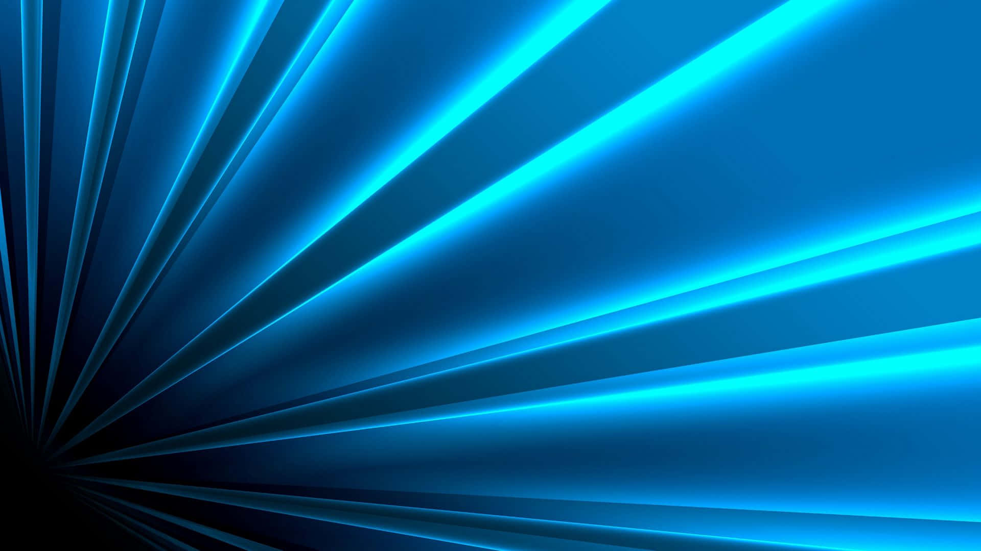 Spiky Light Blue PC, vibrant blue neon rays, dark center, Full HD Desktop Wallpaper
