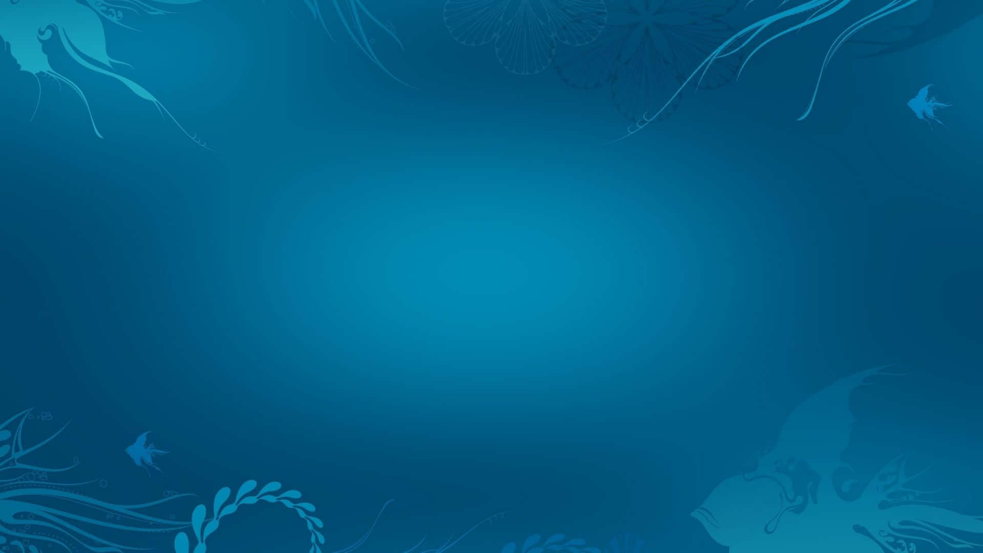 Blue PC, serene blue gradient, delicate floral motifs, Full HD Desktop Wallpaper