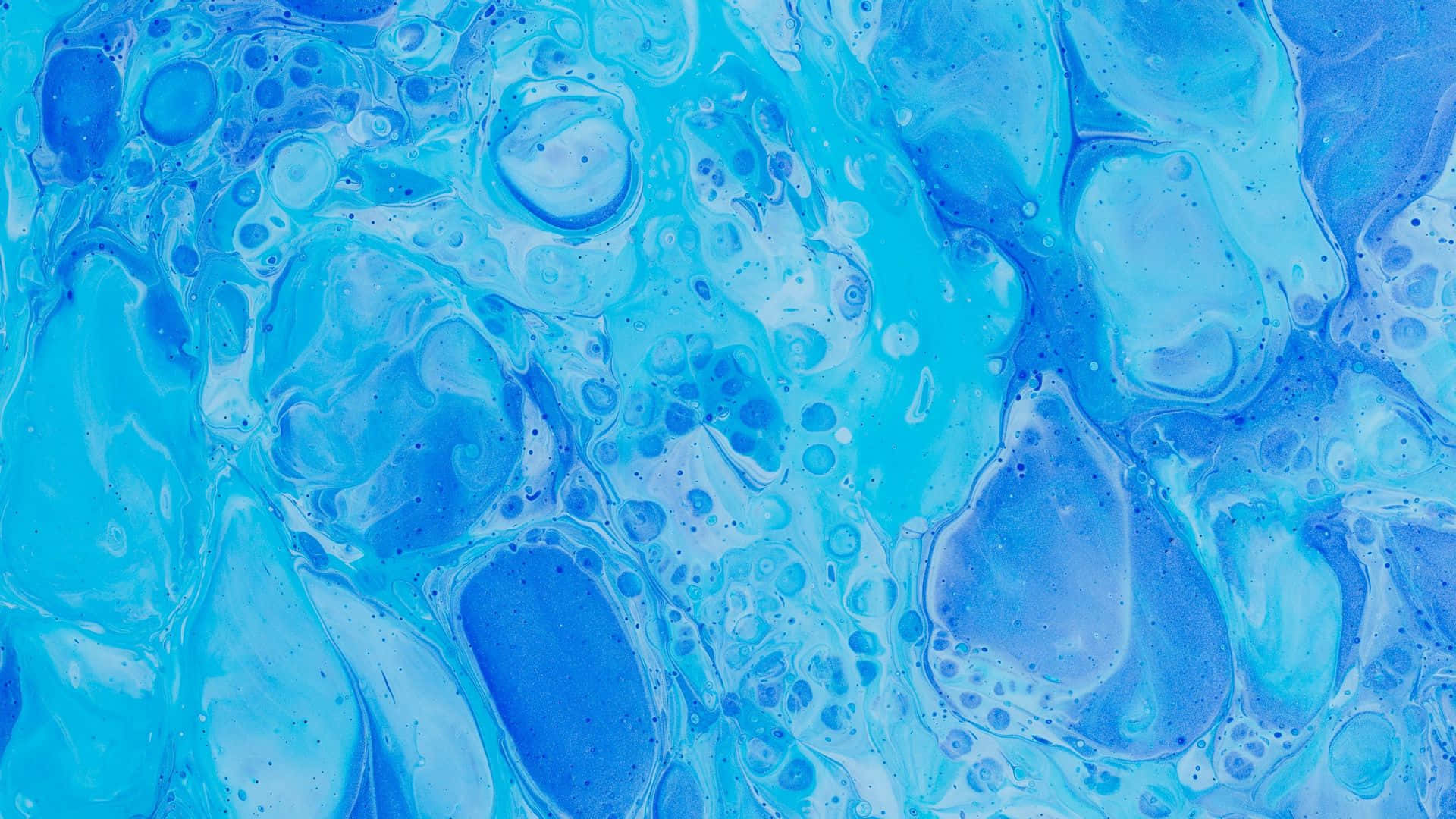 Pastel Liquid Blue PC, vibrant blue, white fluid swirls, Full HD Desktop Wallpaper