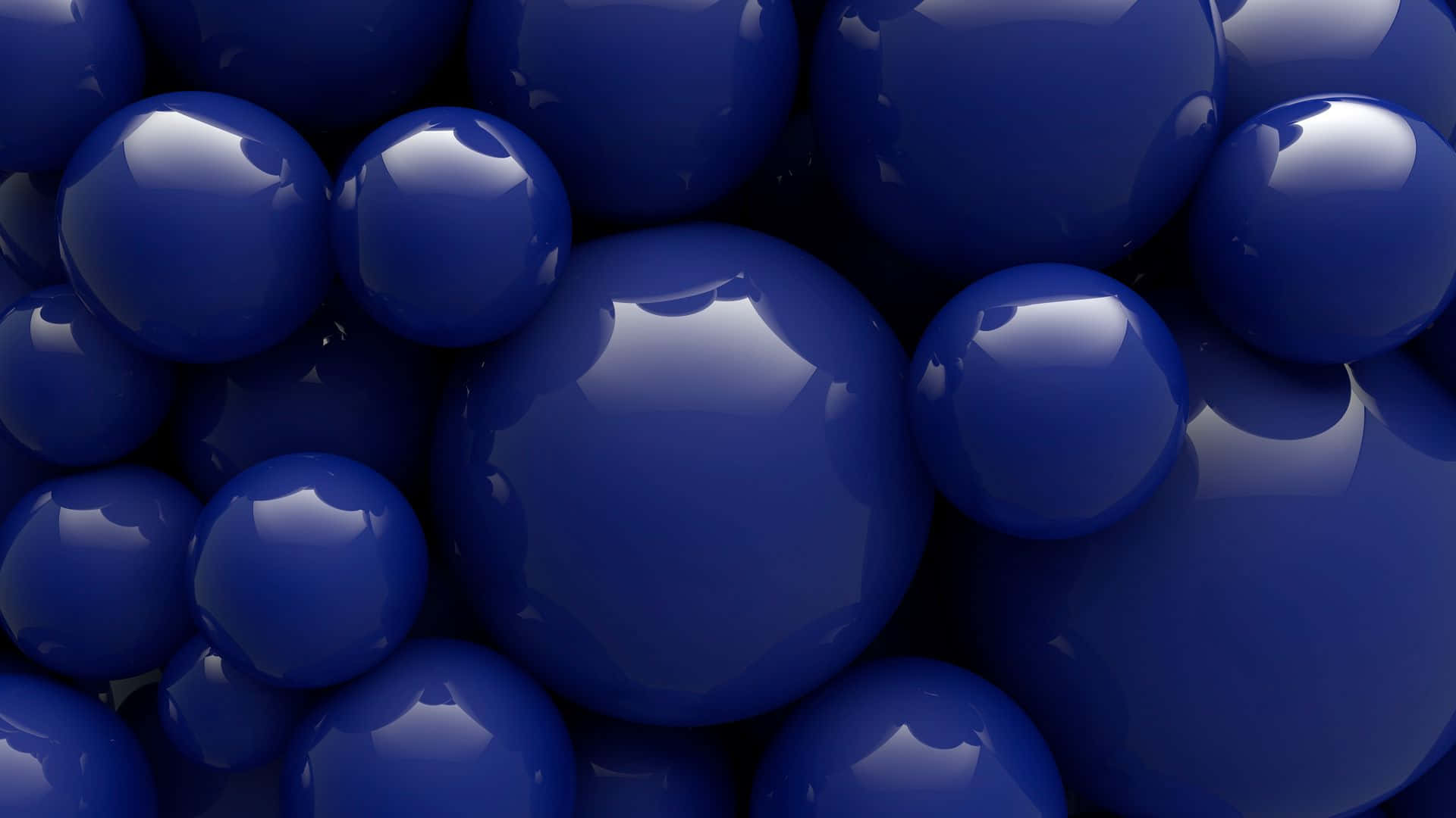 glossy royal blue spheres, smooth curved surfaces, reflecting light, Full HD Desktop Wallpaper