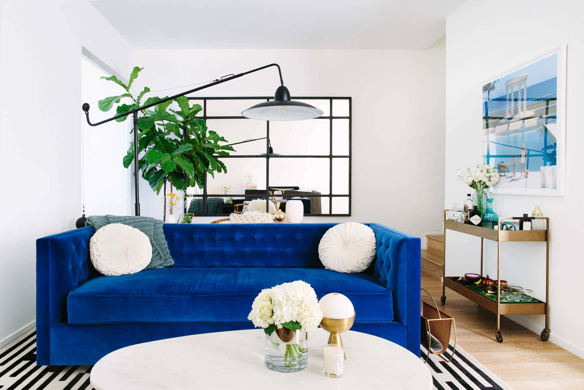 cobalt blue, 2000 x 1334, velvet sofa, Full HD Desktop Wallpaper