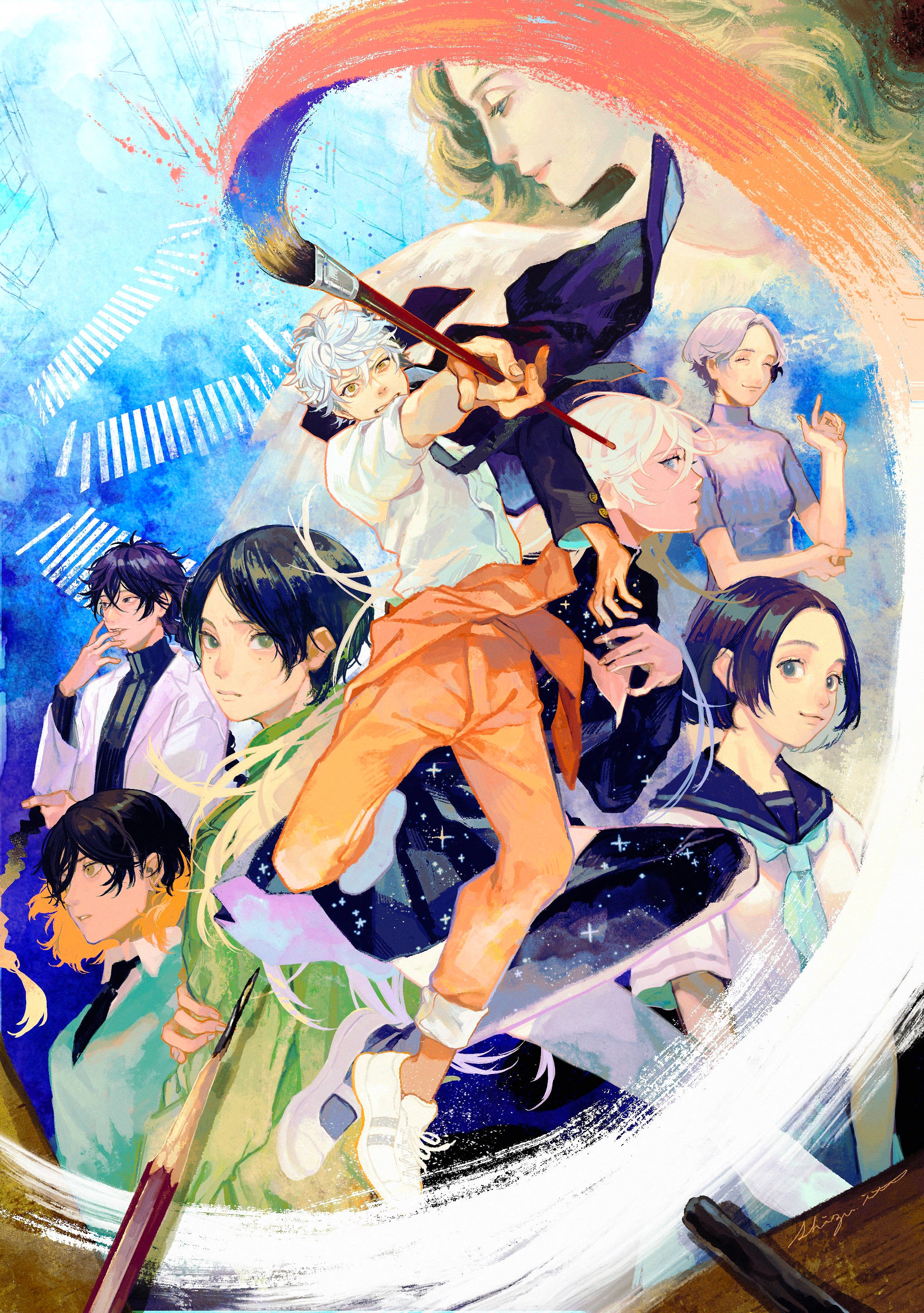 Blue Period, anime illustration, vibrant brushstrokes, 2K Phone Wallpaper