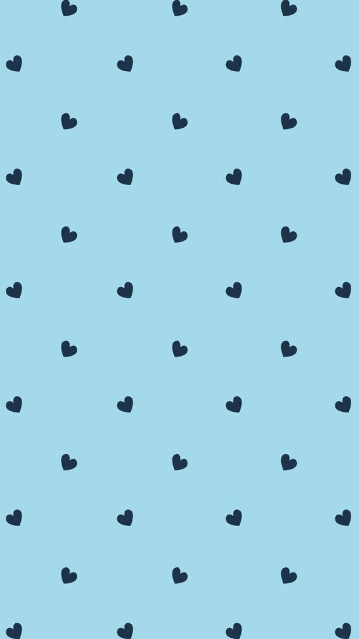 blue phone, soft blue, dark navy hearts, HD Phone Wallpaper
