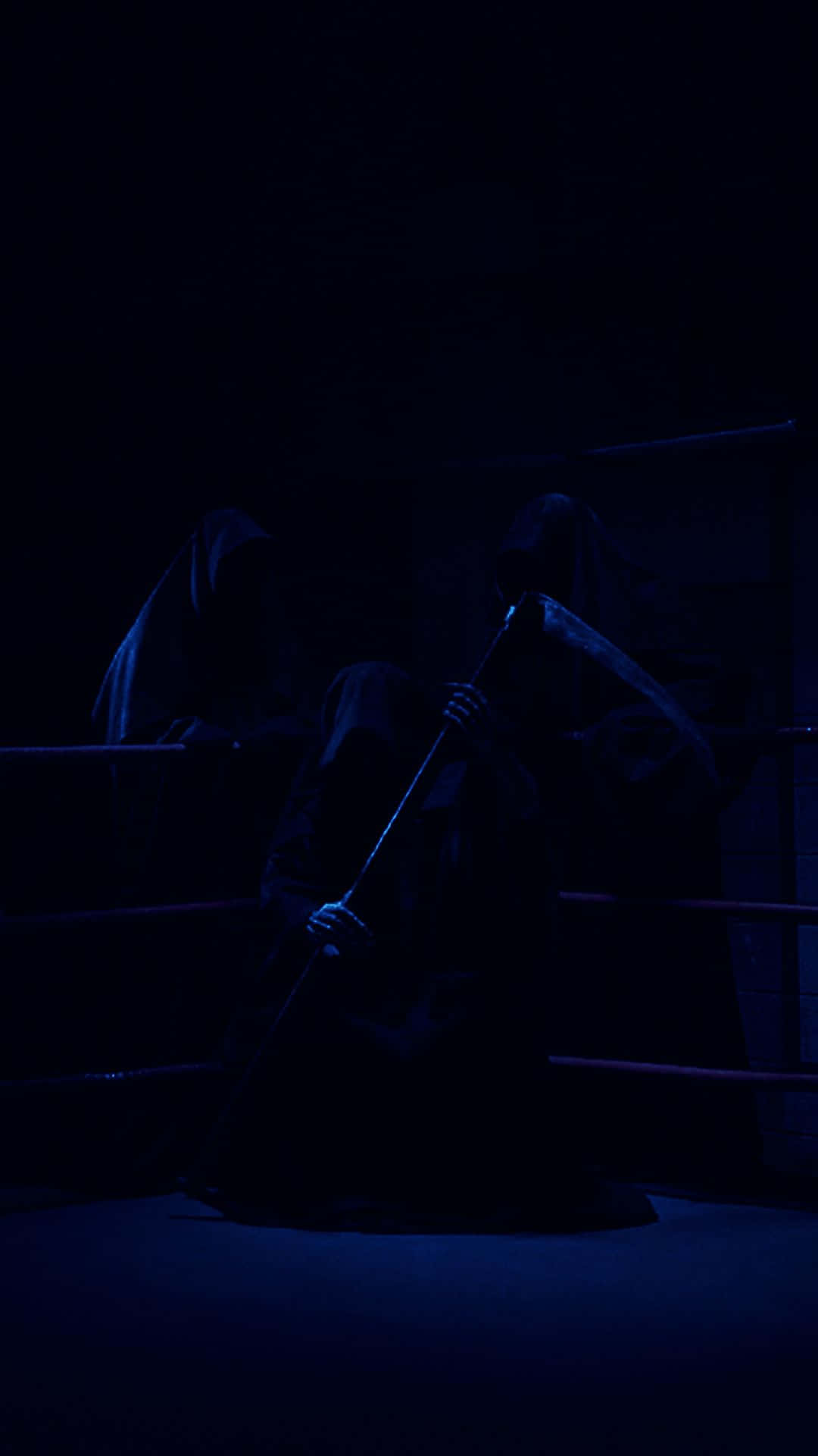Blue Phone, hooded figures, boxing ring, Full HD Phone Wallpaper