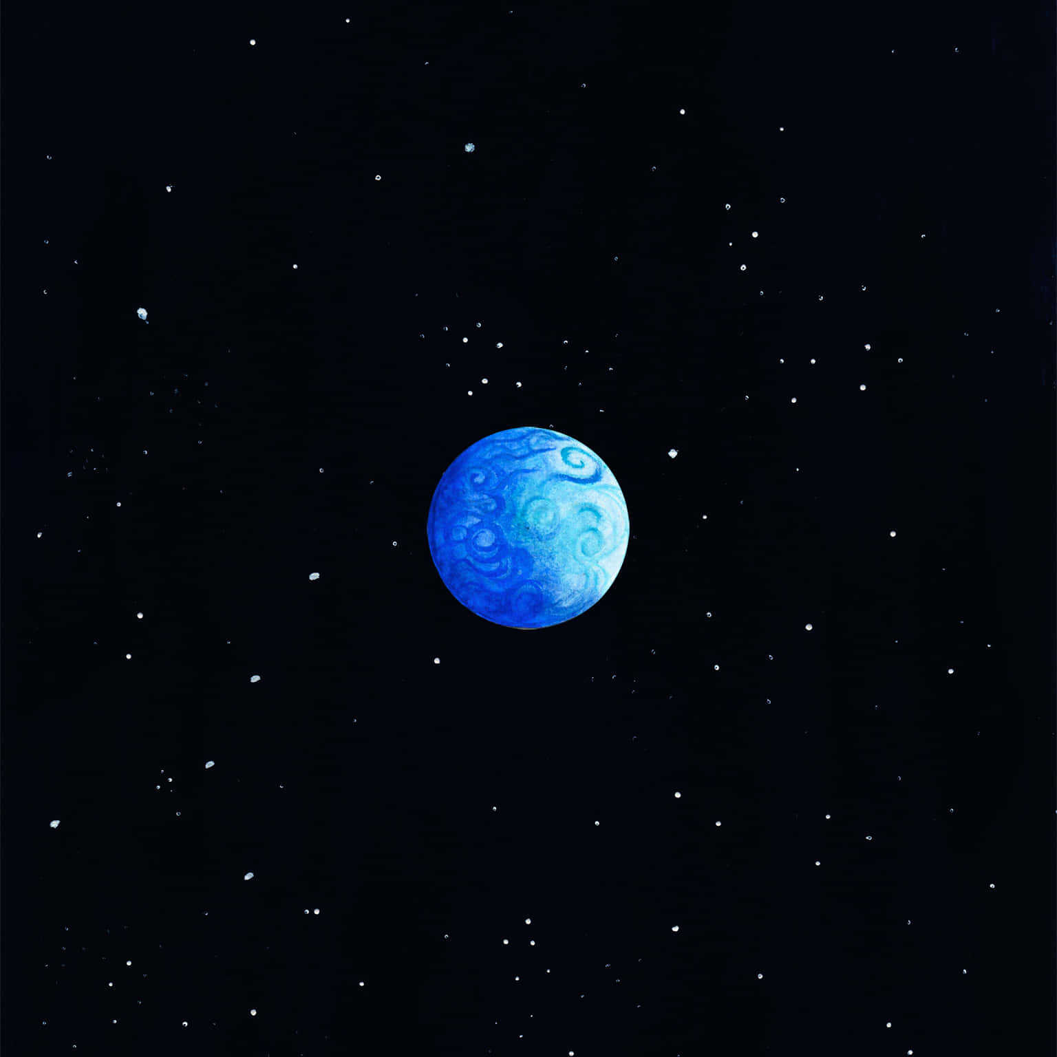 Blue Planet, 1536 x 1536, star-speckled black void, HD Desktop Wallpaper