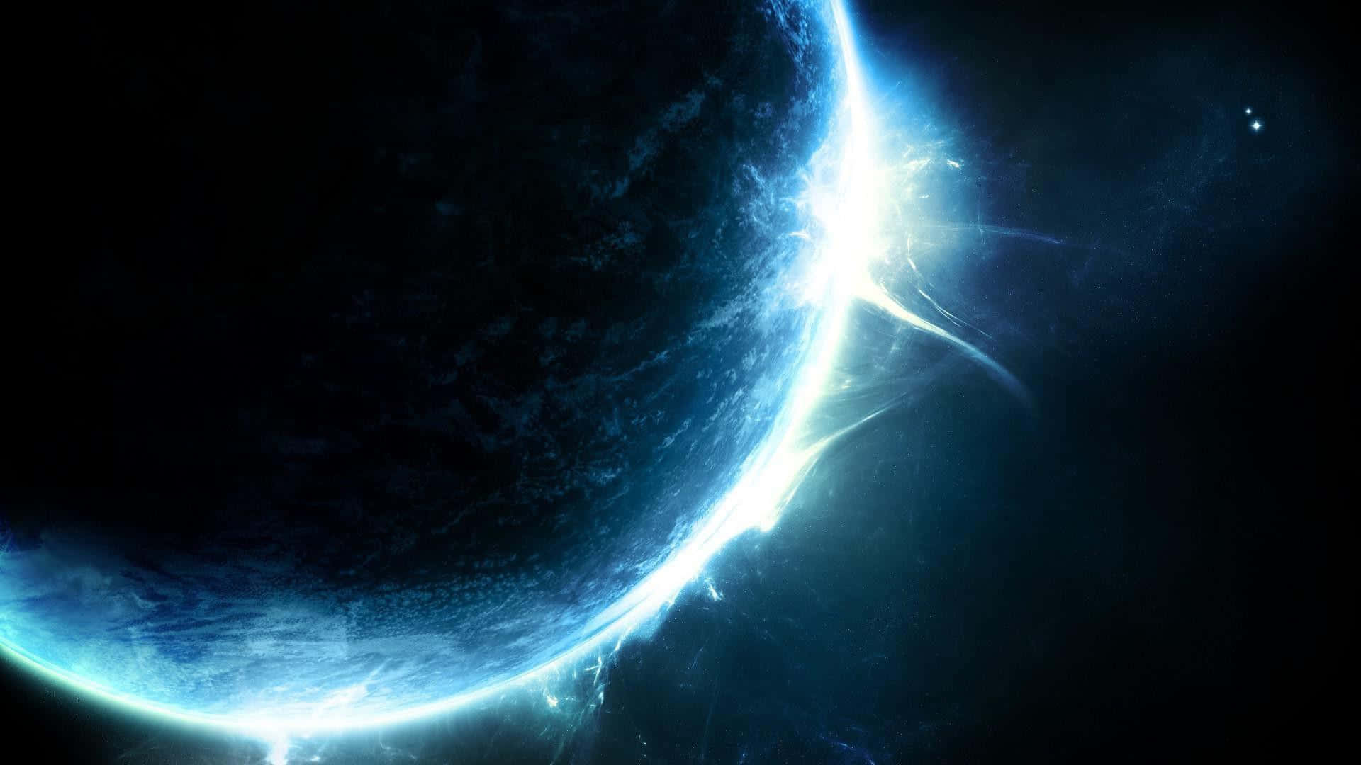 Blue Planet, 1920 x 1080, glowing blue planet, Full HD Desktop Wallpaper