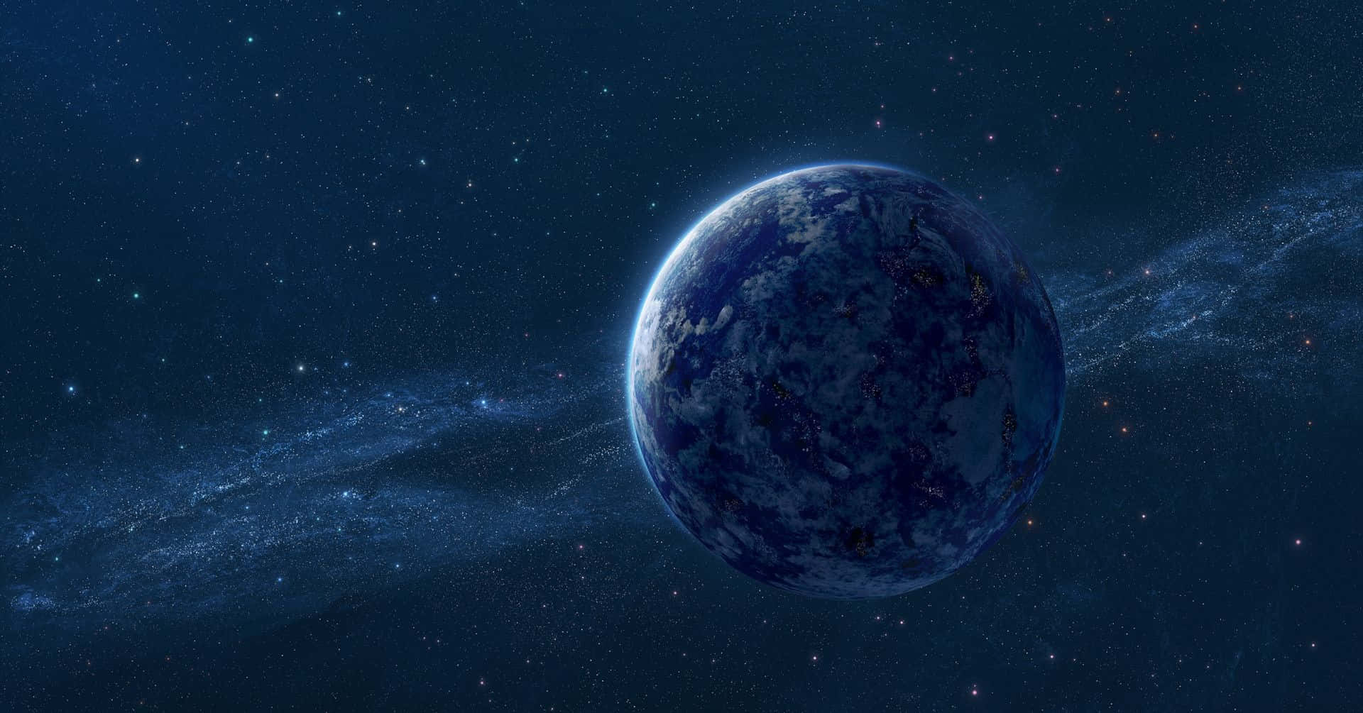 Blue Planet, Earth, swirling clouds, Full HD Desktop Wallpaper