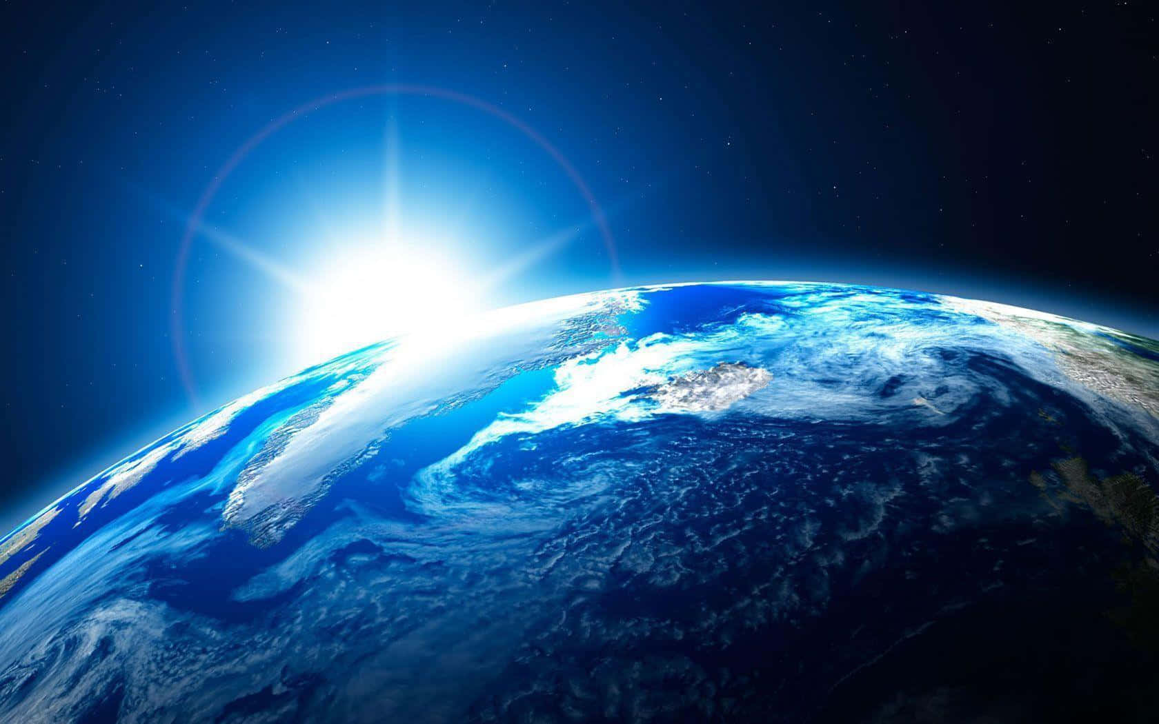 Blue Planet, Earth, sun rising, HD Desktop Wallpaper