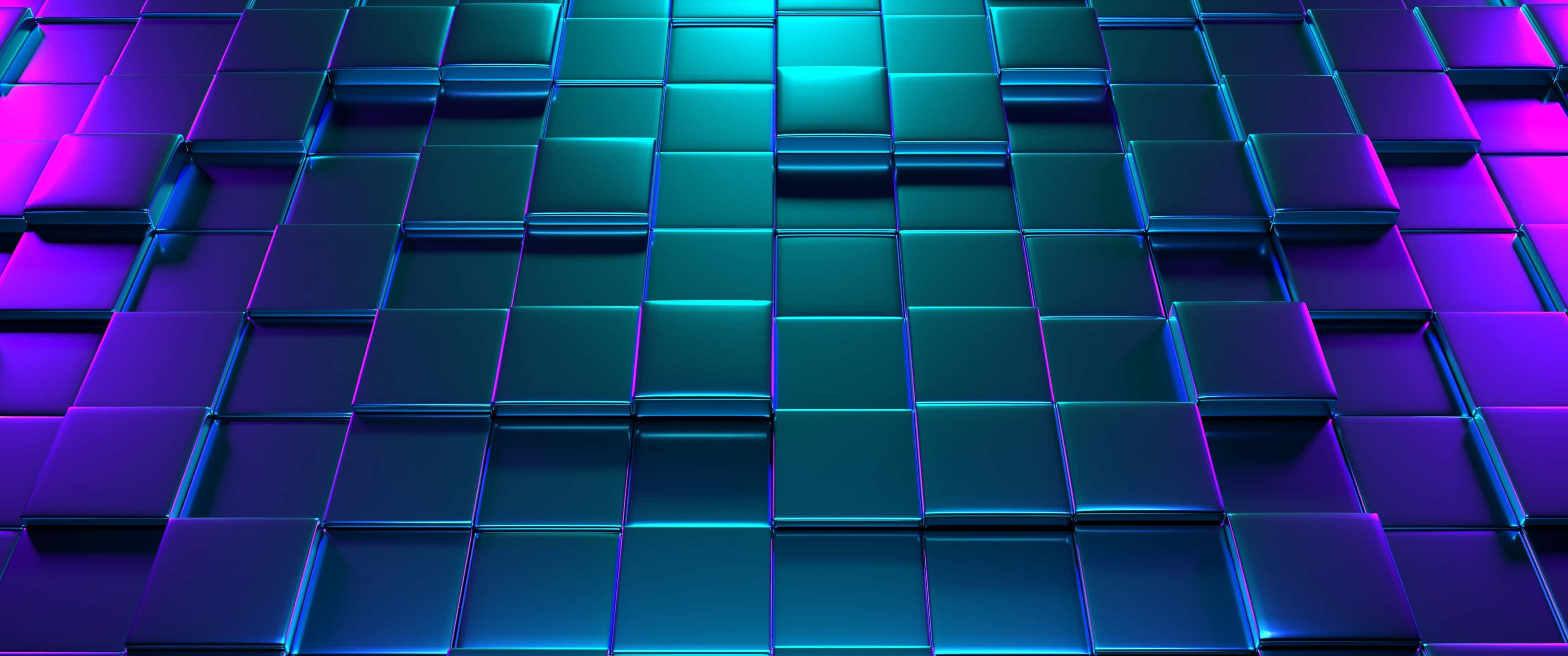 blue purple desktop, glowing blue and purple cubes, sharp geometric shadows, 2K Desktop Wallpaper
