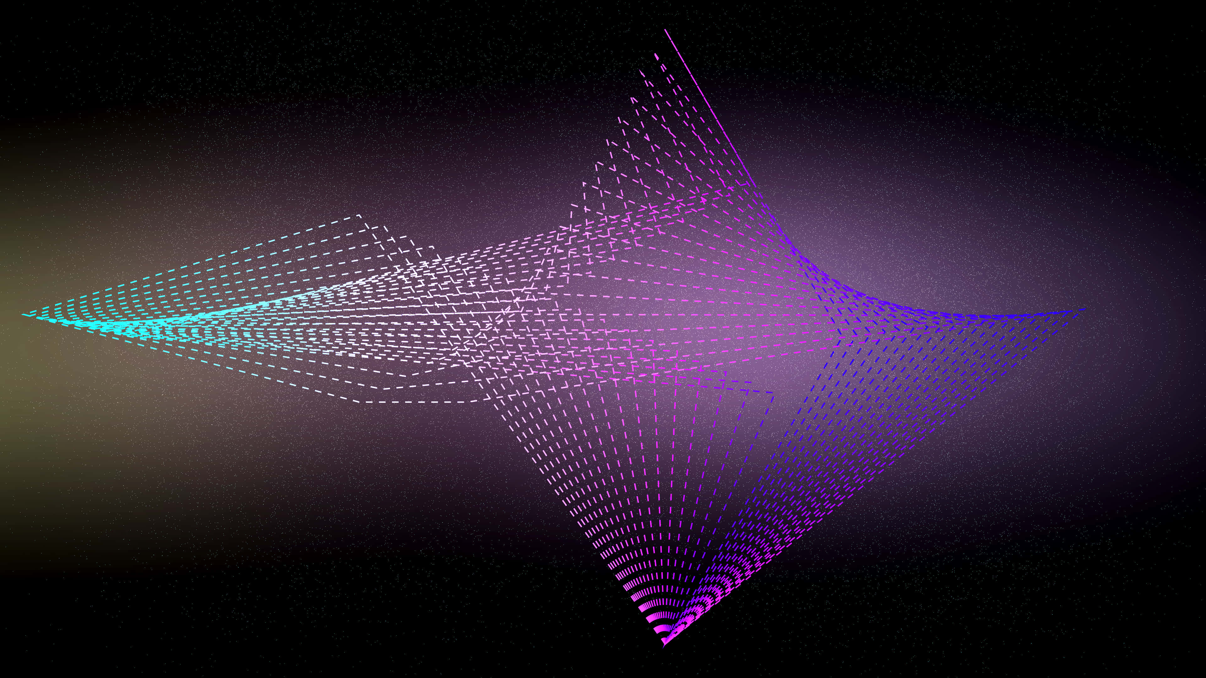 blue purple desktop, glowing abstract digital wave, cyan and purple dots, 4K Desktop Wallpaper