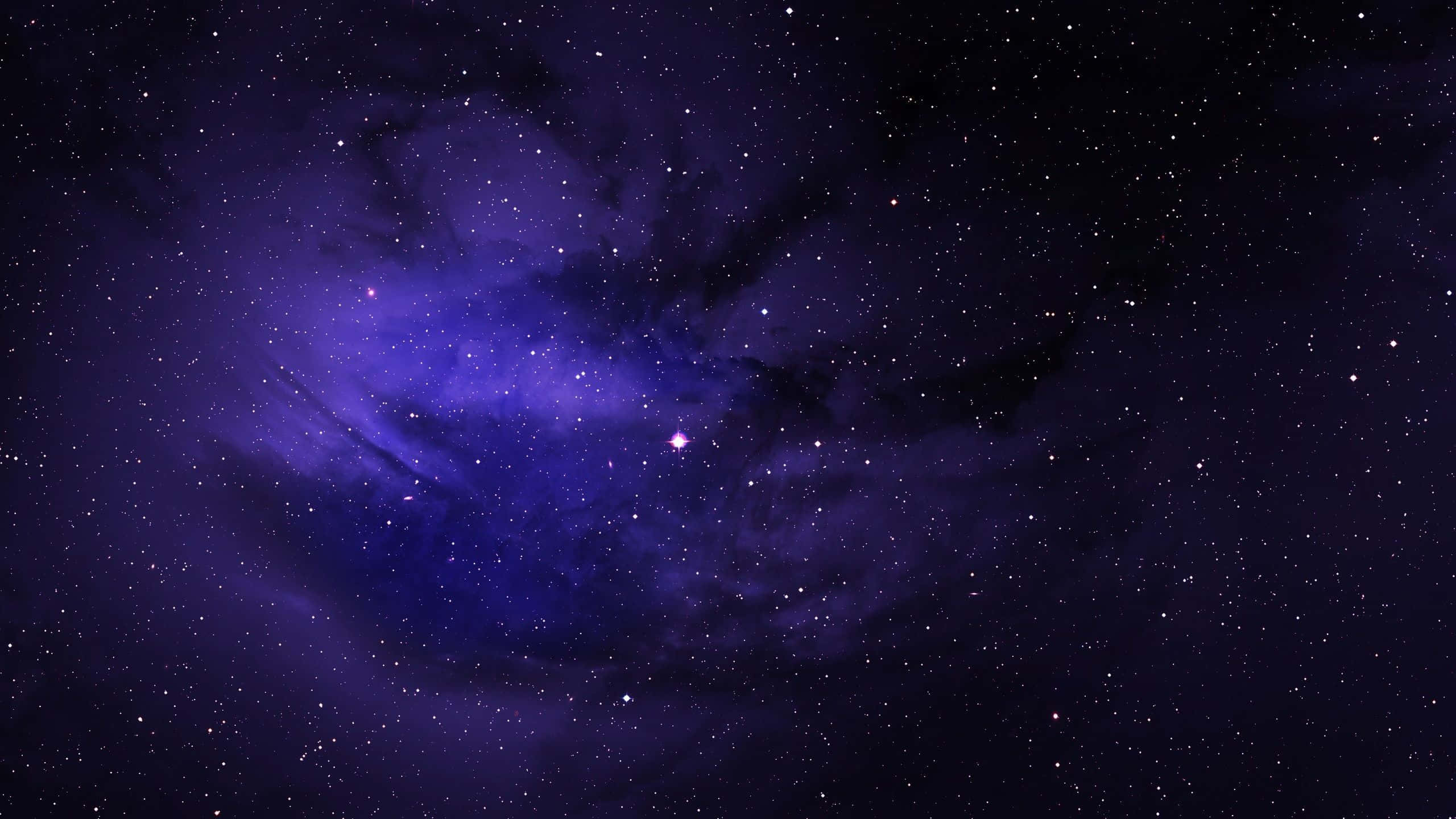 deep purple nebula, glowing stars, dark cosmic backdrop, 2K Desktop Wallpaper