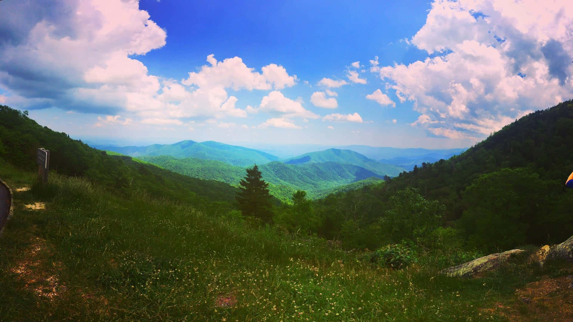 Blue Ridge Mountains, summer, rolling green mountains, Full HD Desktop Wallpaper