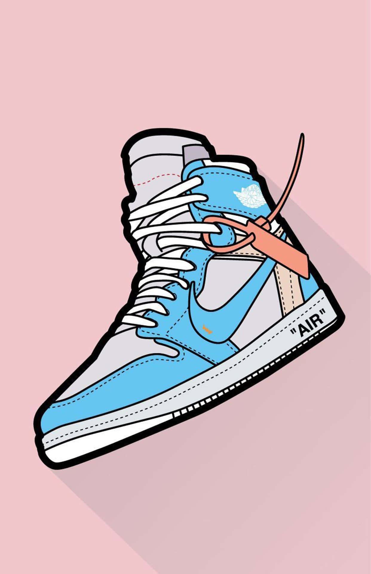 blue high top sneaker, orange tag, AIR text, HD Phone Wallpaper