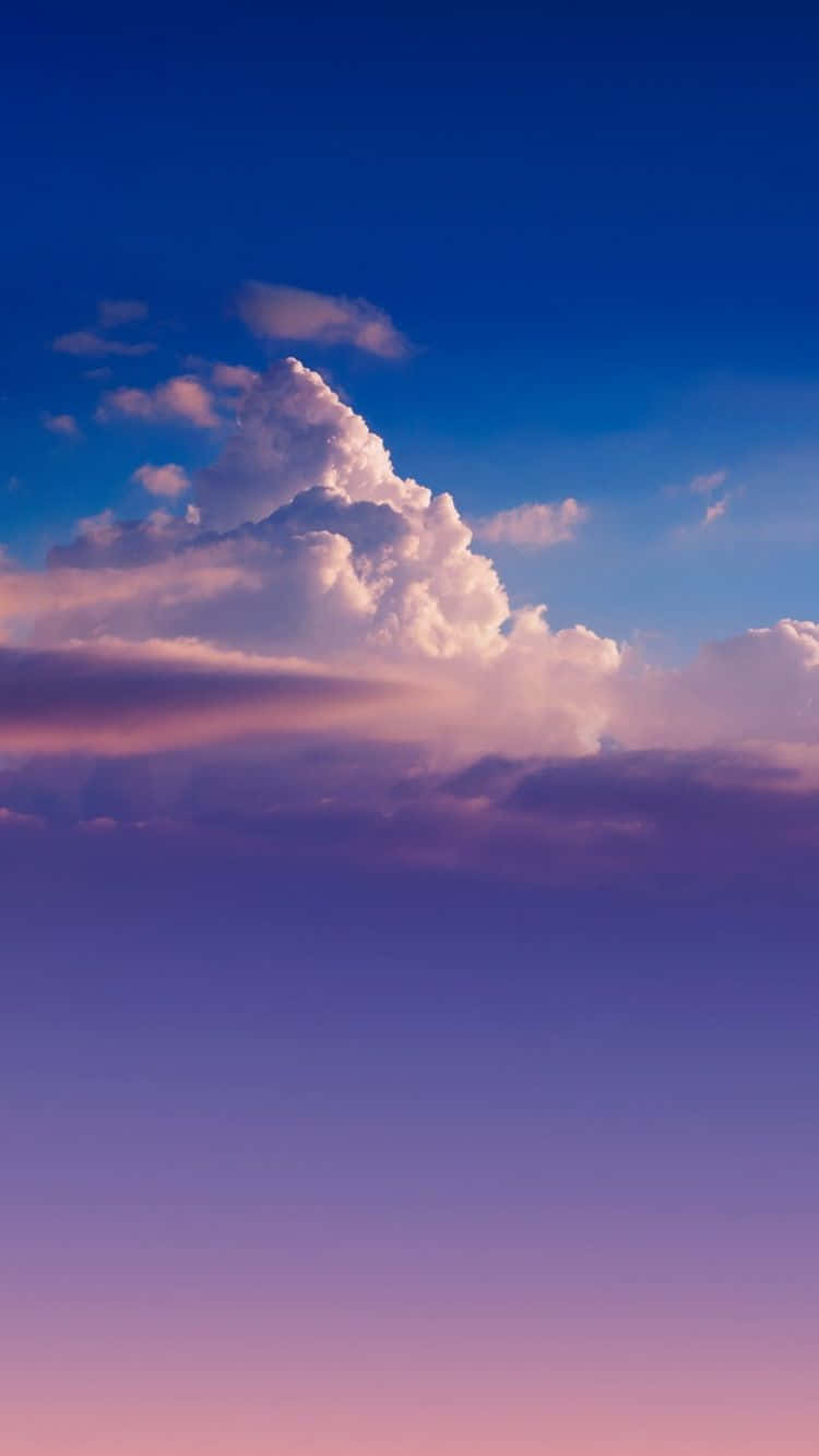 cumulus cloud, pink and purple hues, deep blue twilight sky, HD Phone Wallpaper