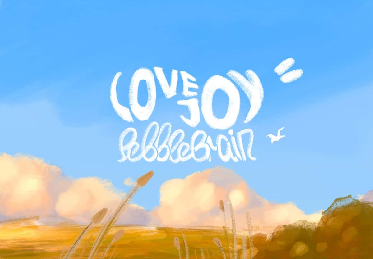 Love Joy Pebble Brain Art, bright blue sky, soft clouds, SD Desktop Wallpaper