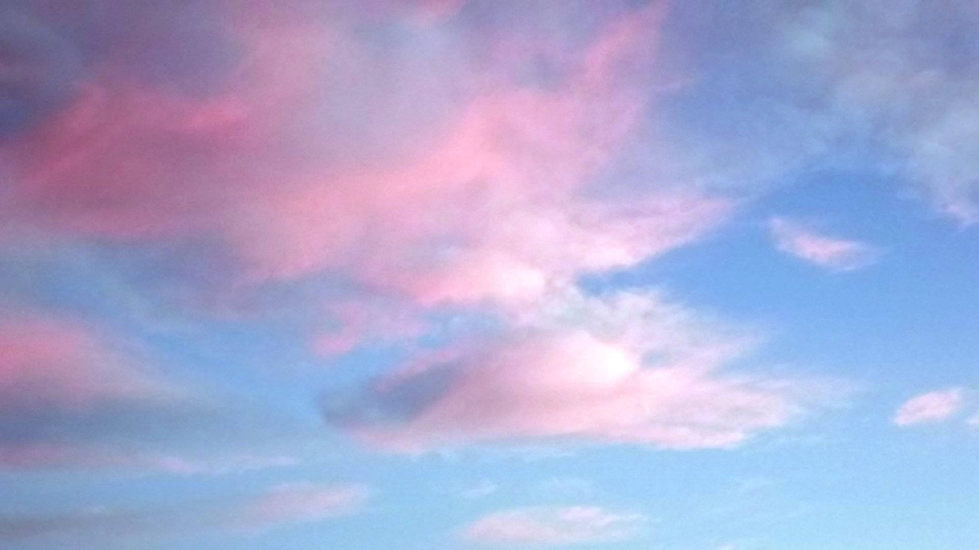pastel blue, pink skies, soft pink, Full HD Desktop Wallpaper