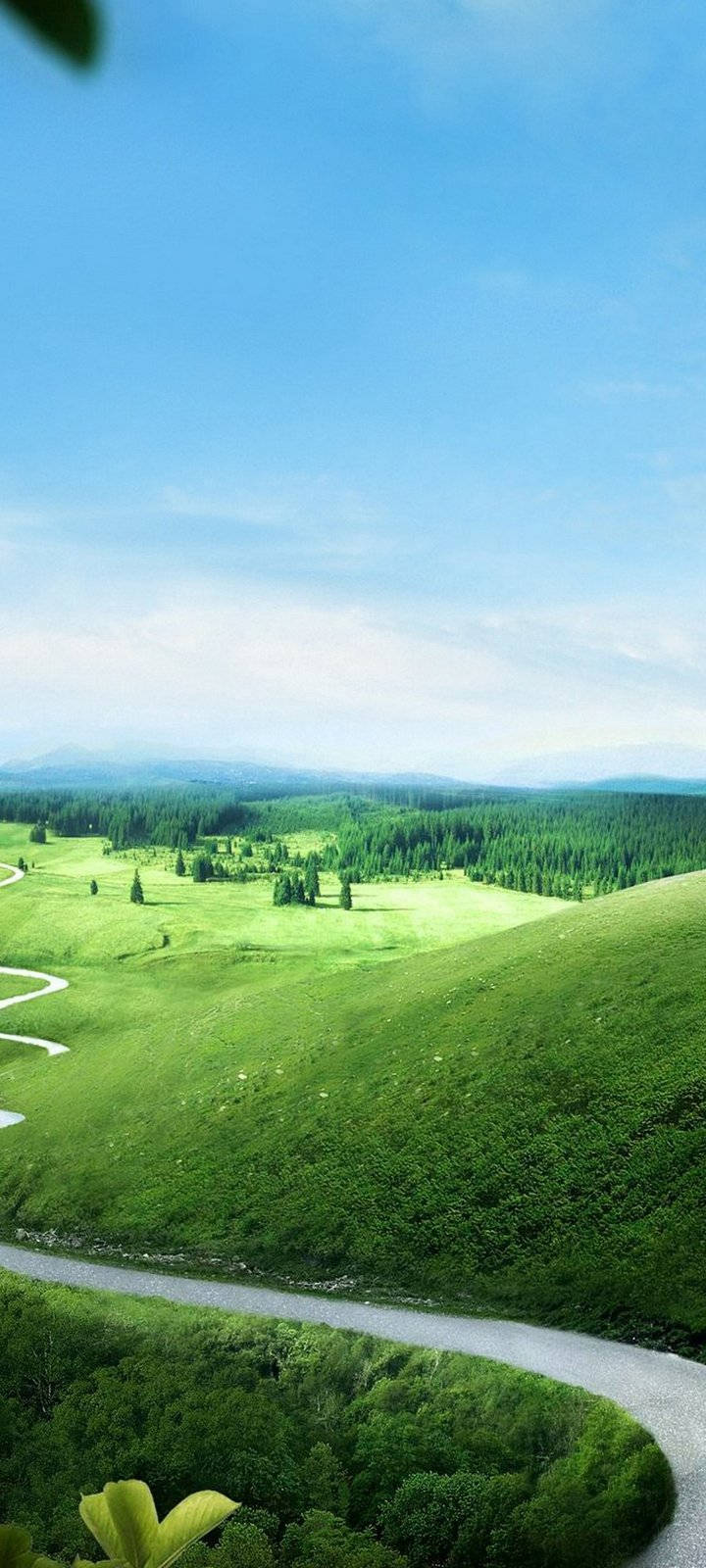 vivo y20, calming rolling hills, clear blue sky, HD Phone Wallpaper