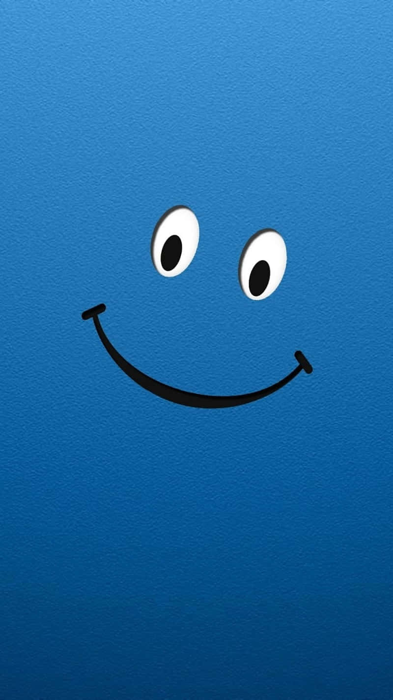 Blue Smiley Face, textured blue background, smiling face, HD Phone Wallpaper