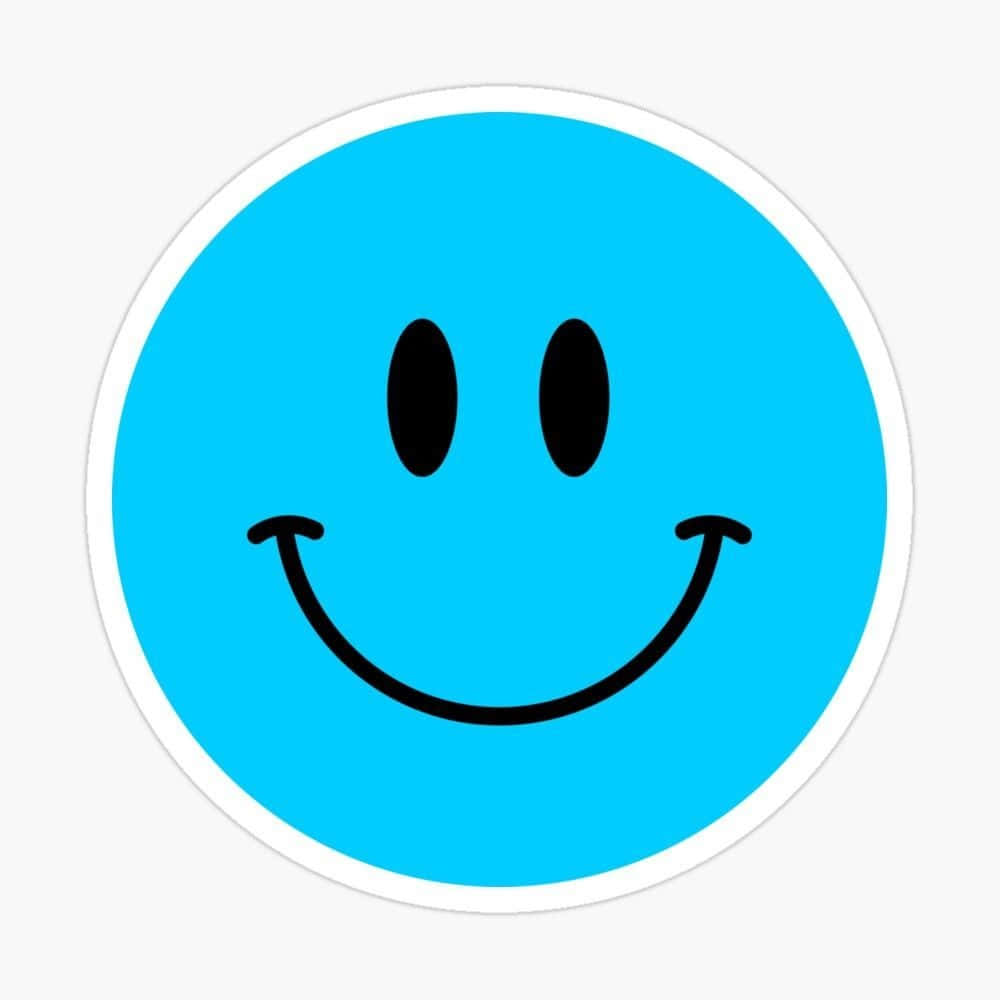Blue Smiley Face, bright blue, circular, SD Desktop Wallpaper