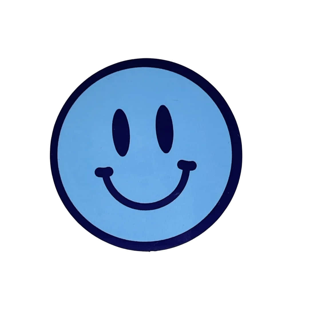 Blue Smiley Face, smiley face, thick black outline, SD Desktop Wallpaper