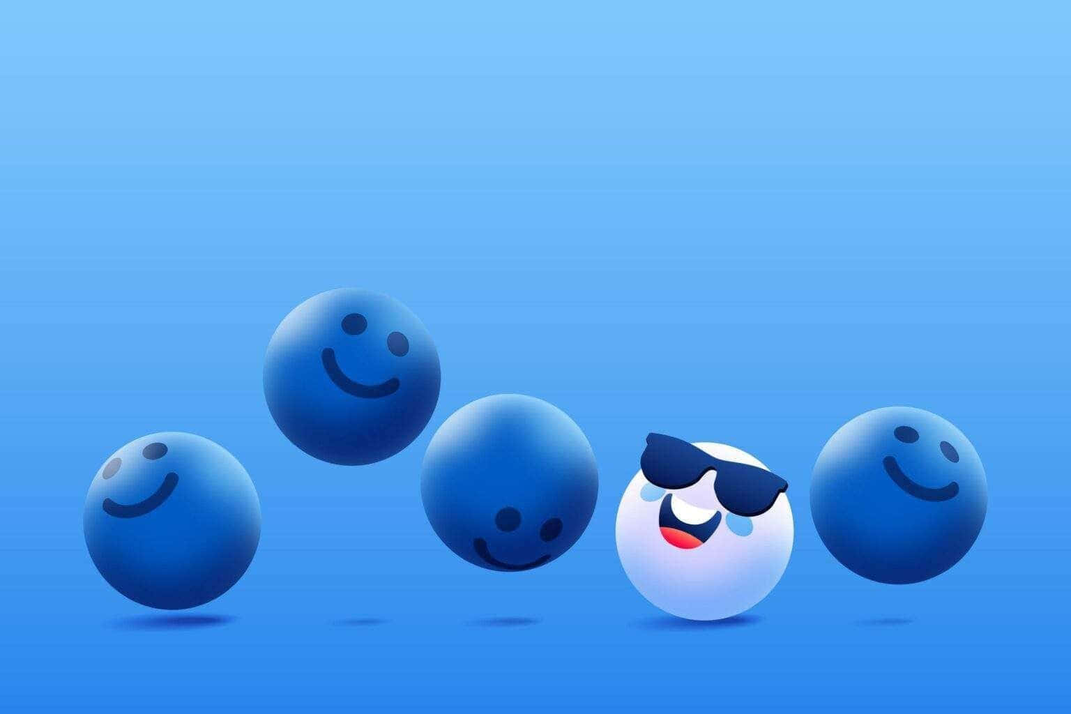 Blue Smiley Face, sunglasses, laughing, HD Desktop Wallpaper