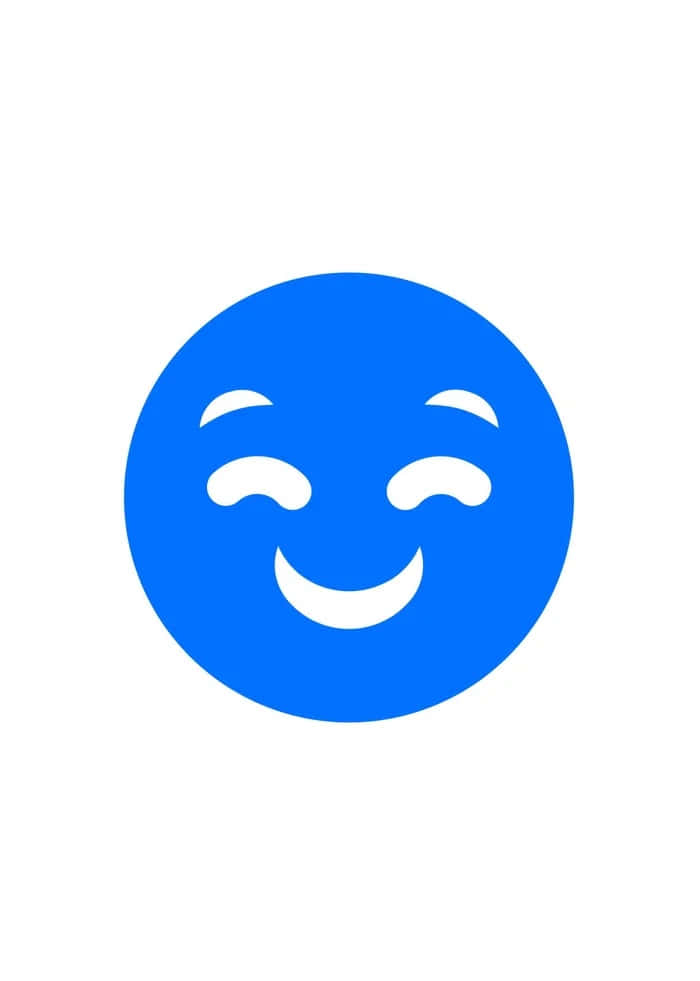 Blue Smiley Face, blue circular emoji, closed eyes, SD Phone Wallpaper