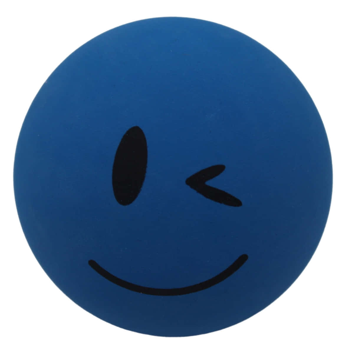 blue winking smiley face, solid blue spherical stress ball, winking smiley face, SD Phone Wallpaper