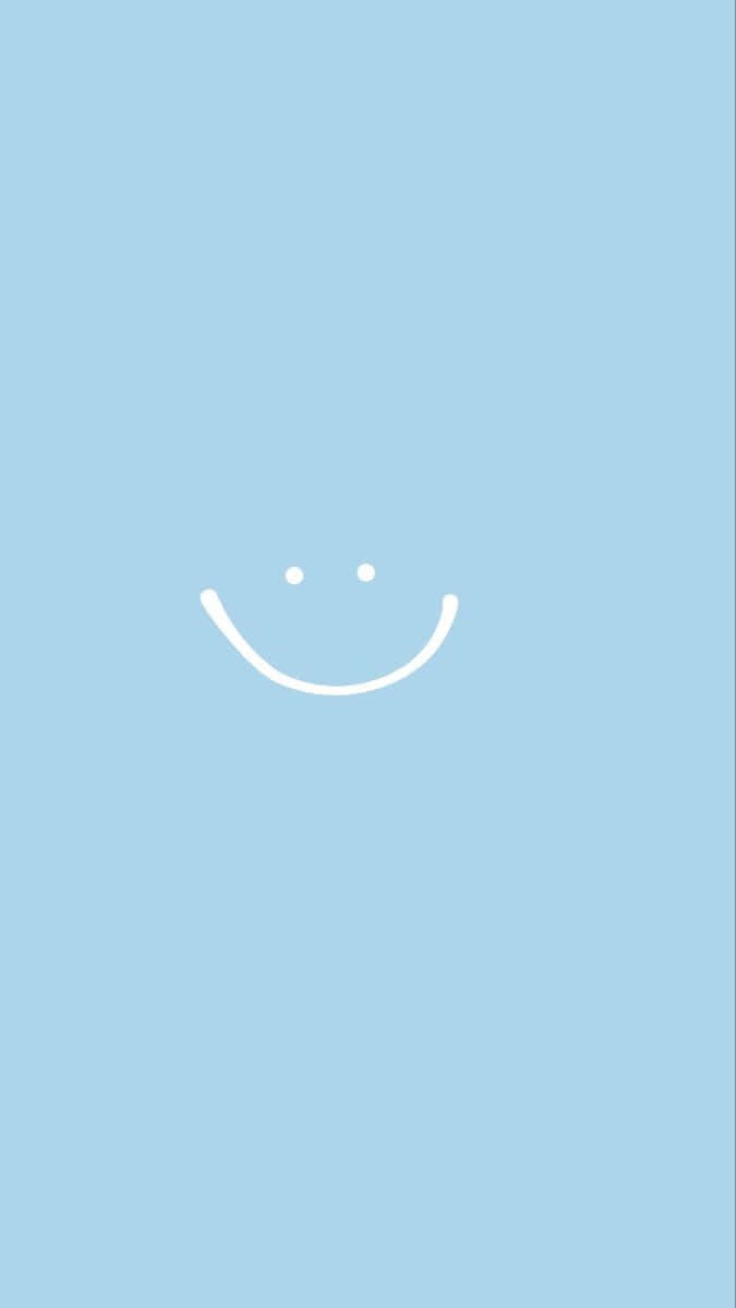 minimalist blue smiley face, white smiley face, two dots for eyes, SD Phone Wallpaper