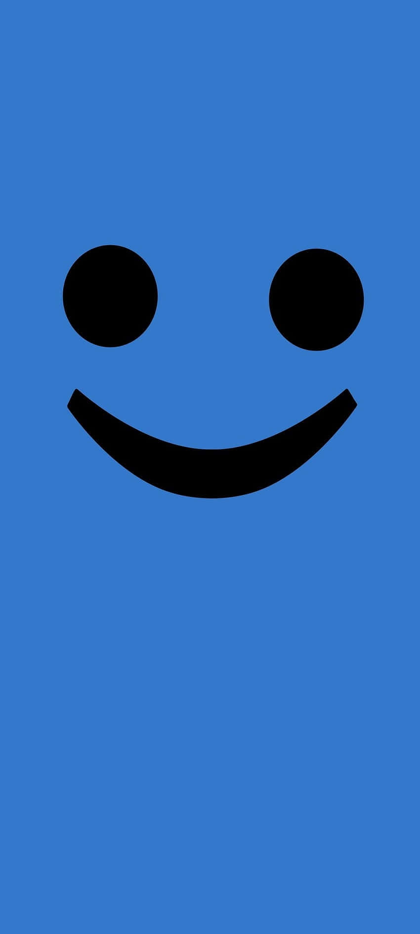 Blue Smiley Face, black smiley face, two dots for eyes, HD Phone Wallpaper