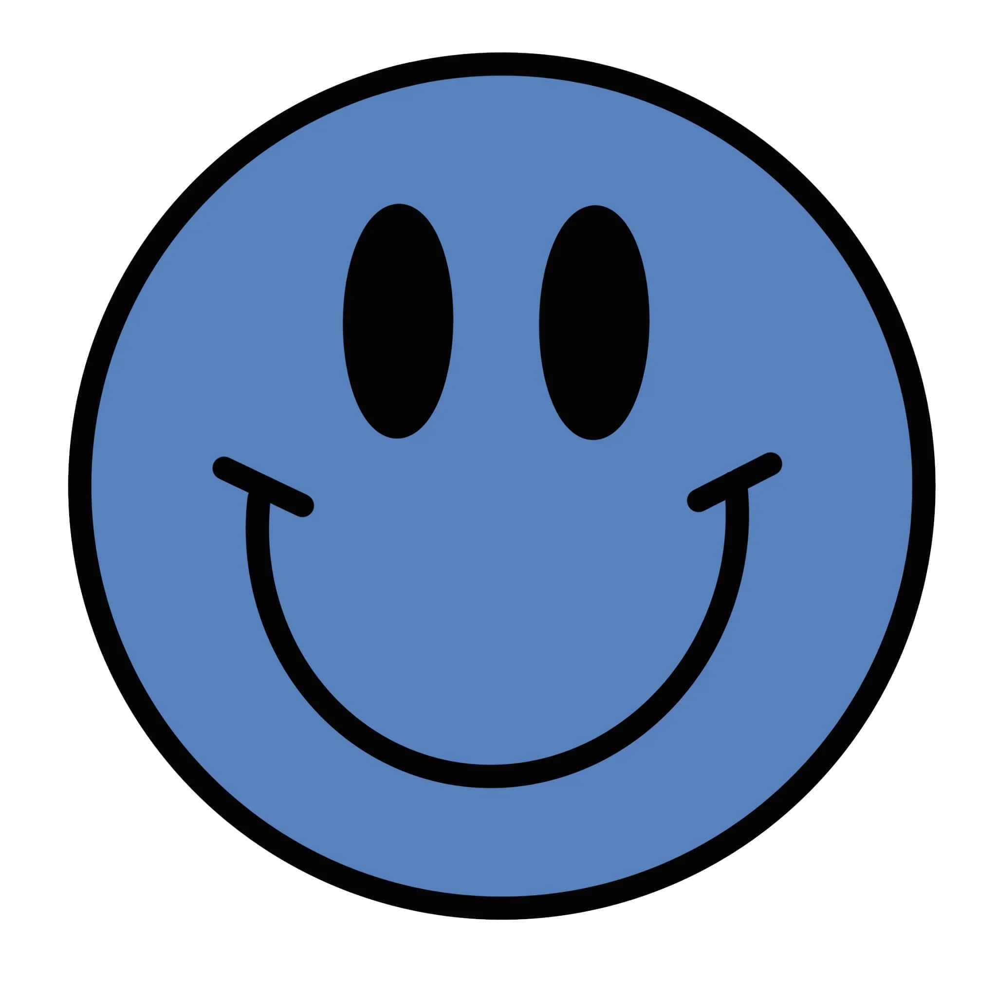 Blue Smiley Face, blue, black eyes, Full HD Desktop Wallpaper